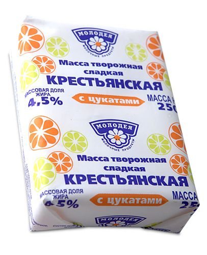 Масса творожная с цукатами, жирность 4%